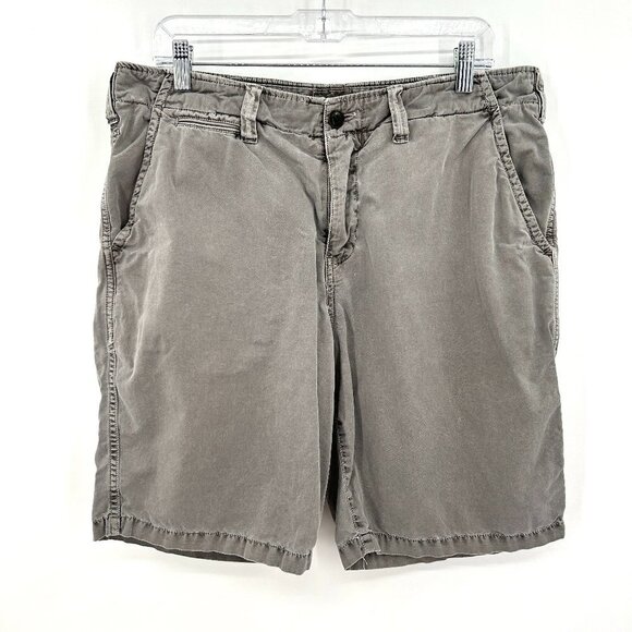 TRUE GRIT Men's Vintage Well Worn Style Light Stone Gray Shorts Size 33 - Picture 1 of 4